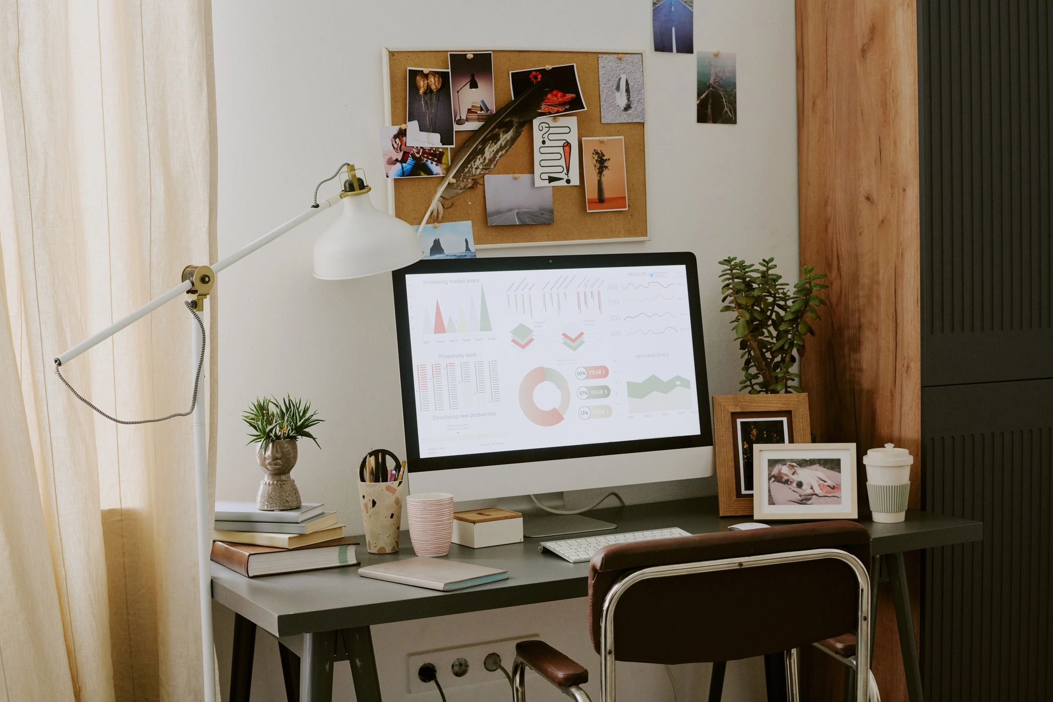 Creative agency workspace with analytics and planning tools